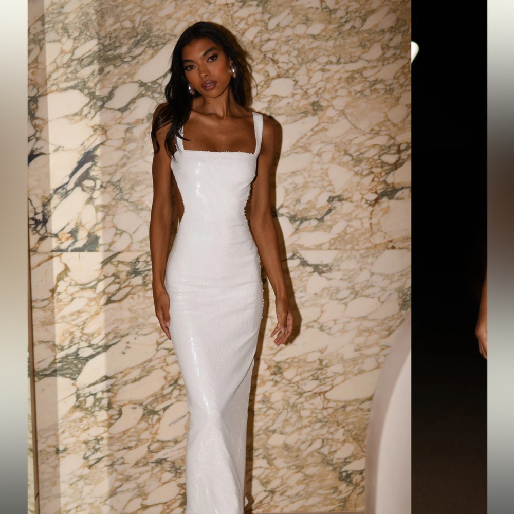 Meshki sequin white dress, size Medium, never worn